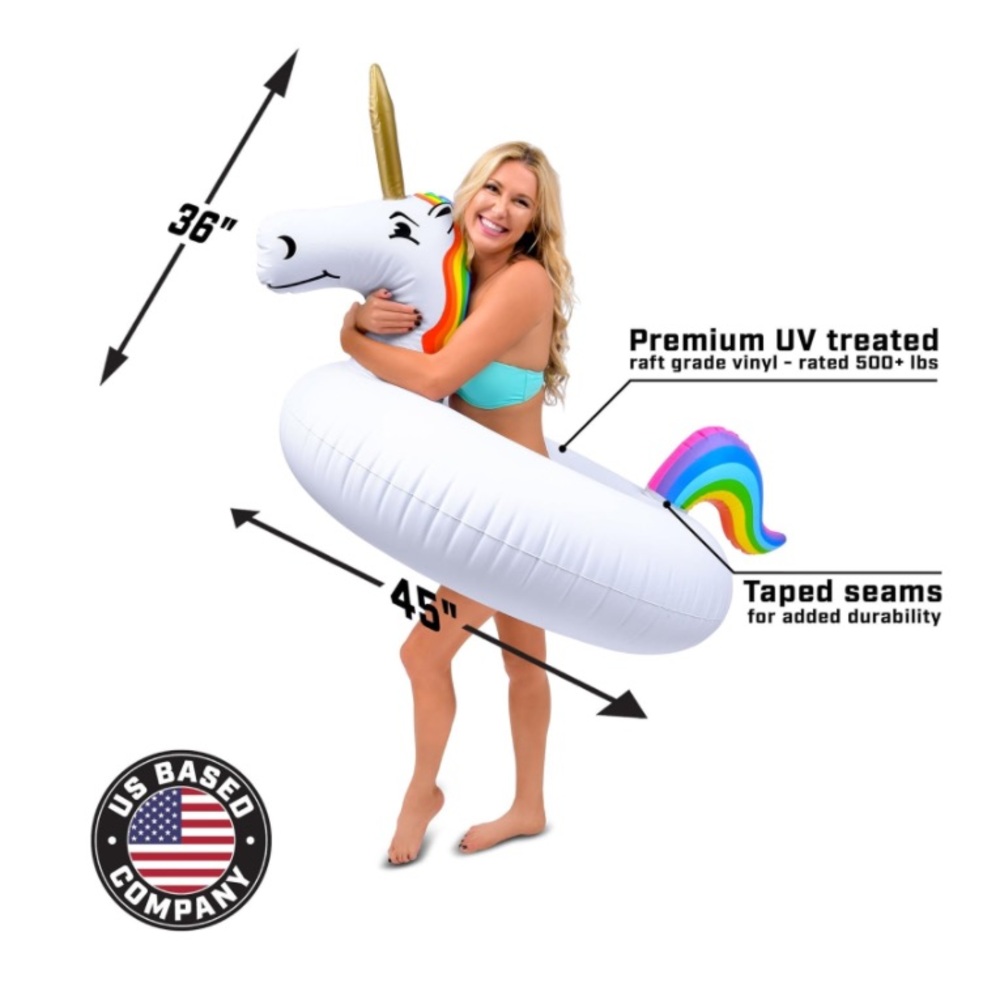 Unicorn Inflatable Pool Float - White - image 2